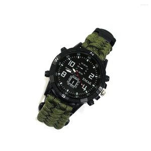 Polshorloges Survival Watch Camping Tools Wandelapparatuur Torch Legering Structuur Schokbestendig fijn vakmanschap Multipurpose krachtig