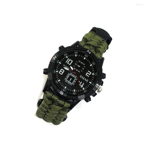 Montres-bracelets Montre de survie Outils de camping Équipement de randonnée Structure en alliage de torche Antichoc Fabrication fine Polyvalent Puissant