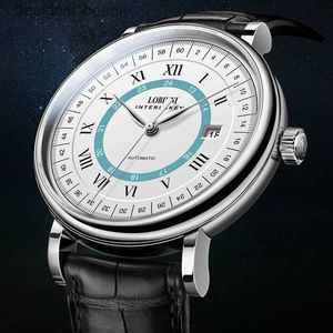 Montre-bracelets Brand de luxe suisse Lobinni Seagull ST16 Mécanique automatique Speire 50m Watch en cuir imperméable L15006C24410