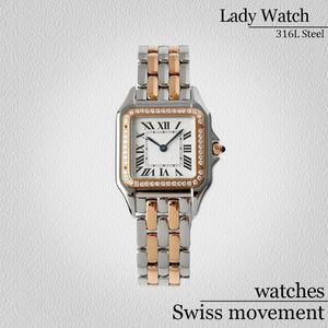 Polshorloges Zwitserse beweging Horloges Designer Ladies Kijk hoogwaardige vrouwen kijken diamant bezel 22 of 27 mm mode zilveren horlogstrap roestvrijstalen top horloges