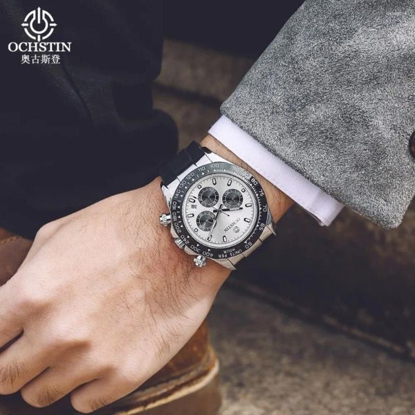 Relojes de pulsera Suiza Augusten Yate para hombres Impermeable Luminoso Reloj mecánico completamente automático Moda Reloj de cuarzo multifuncional