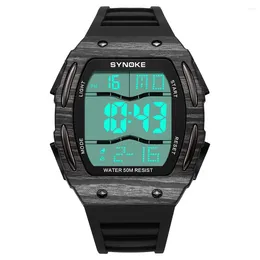 Montre-bracelets Synoke Brand Men Digital Sports montre étanche avec le chronomètre Fonction d'alarme