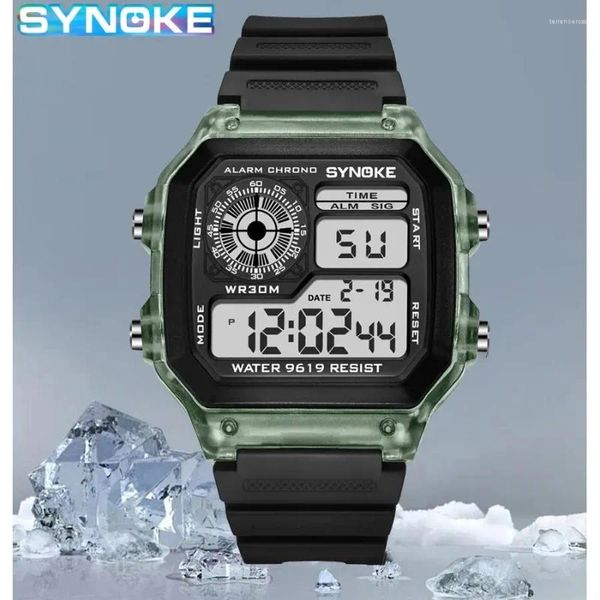 Montre-bracelets Synoke Digital Watches Men Sports Sports Luminal multifonction imperméable Femmes de bracelet en plein air et Running Student Seven Lights