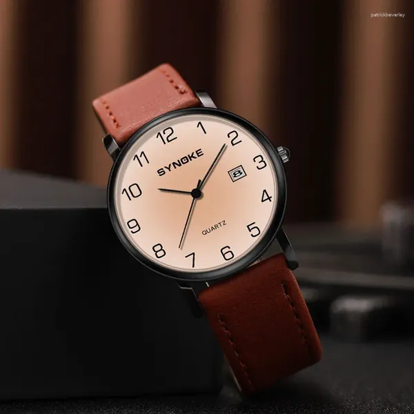 Montre-bracelets Synoke Fashion Luxury Watch Men's Business Quartz Watchs Calendar Imperproof Casual Classic Classic Sports Date Clock