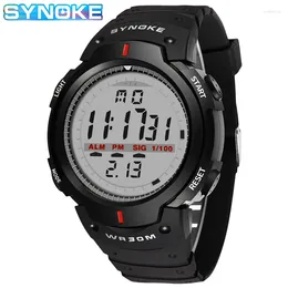 Montre-bracelets Synoke Men Sports Watch Fashion Affichage à LED étanche Affichage Digital Casual Electronic Clocks For Regio Masculino