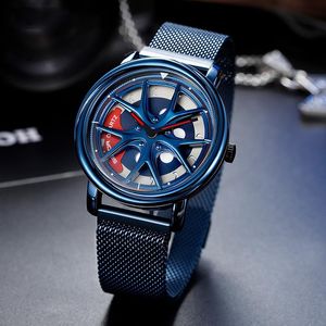 Montres-bracelets SYNOKE montres pour hommes pour cadran de roue de voiture de sport en acier inoxydable montre à Quartz Unique étanche Relogio Masculino