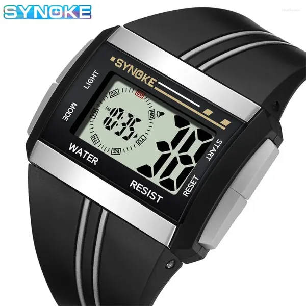 Montre-bracelets Synoke Outdoor Military Digital Watch for Men Fashion Retro Sports imperméables Lumineux multifonctionnels