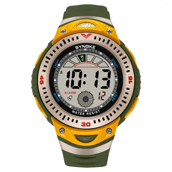 Muñecos de pulsera Synoke Sport Men Electronic Watch Stopwatch Military Mens Relojes Pantalla de pantalla impermeable Relogio Masculio