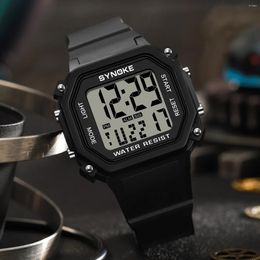 Wallwatches Synoke Sport Men mira el reloj de hombre digital impermeable a improvisación del reloj de hombre relajen