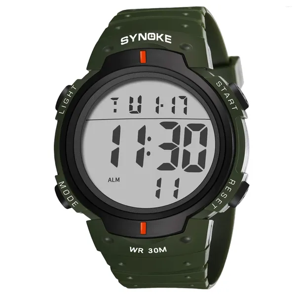 Montre-bracelets Synoke Sports Watch pour hommes Chronographe imperméable LED Military Wrist Wrist Classic Alarm Watchs Relogio Masculino
