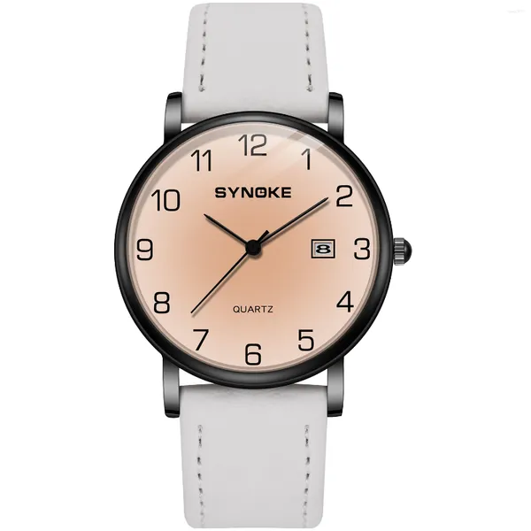 Montres-bracelets SYNOKE Montre Hommes Montres Business Casual Quartz Poignet Date Horloges Mode Homme Sport Montre-Bracelet 2024