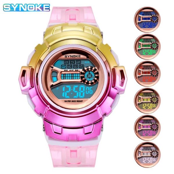 Relojes de pulsera Synoke Mujeres Relojes digitales Colorido Moda G Impermeable LED Reloj de mujer Feminino Relogio Ladies Electronic