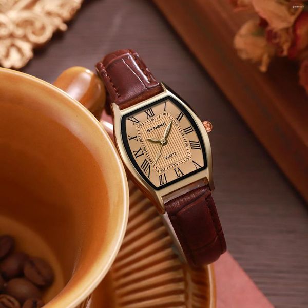 Relojes de pulsera SYNOKE, reloj de cuarzo para mujer, relojes clásicos, reloj de pulsera elegante para mujer, reloj informal para mujer, reloj Retro Simple femenino