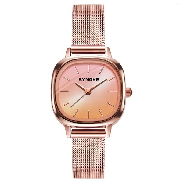 Relojes de pulsera SYNOKE Relojes para mujer Elegante Reloj de pulsera de cuarzo original para mujer Reloj de marca superior resistente al agua de acero inoxidable