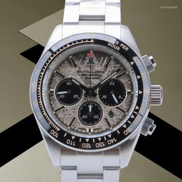 Relojes de pulsera Tactical Frog Men's Diver Watch 41mm Chron Panda Dial Sapphire VS75A Movimiento de cuarzo solar 20Bar Resistente al agua C3