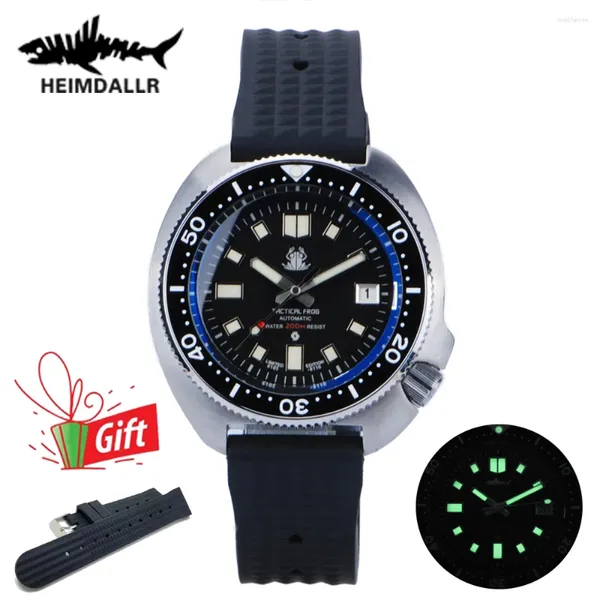 Relojes de pulsera Táctico Rana Reloj para hombres Abulón Zafiro NH35A Movimiento automático 200M Impermeable Mecánico Diver's Luminoso Reloj de pulsera Atún