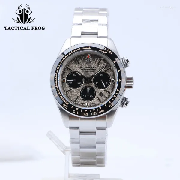 Montre-bracelets Tactical Frog Panda Chronograph Watch VS75A Solar Quartz Movement Sapphire Crystal 20bar Diving C3 Lumineux Matches pour hommes