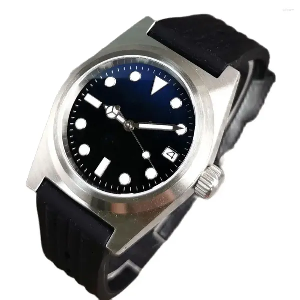 Relojes de pulsera Tandorio 24 Joyas NH35A PT5000 Blanco Gris Dial 200M Diver Reloj para hombres Cepillado 38 mm Verde Luminoso Arqueado AR Cristal de zafiro
