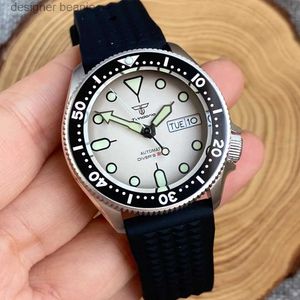Montre-bracelets Tandorio 37 mm Diver S NH36 Automatic Mens Watch Weekend 120 Clicks Cadre Flat Sphrie Verre avec Black Indexc24410