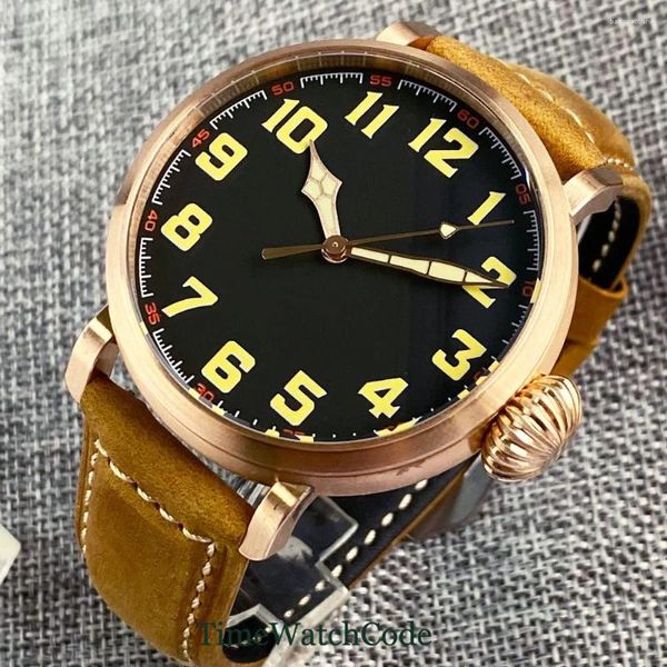 Montre-bracelets Tandorio Vintage Automatic Watch for Men NH35A PT5000 MOVT CUSN8 BRONZE SOLIDE 47 mm 100m SAPPIRE ARRÉPRÉS