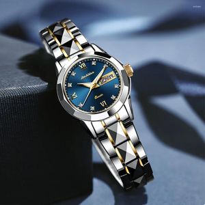 Horloges TAXAU Luxe dameshorloge Saffier Automatisch Hoge kwaliteit Geïmporteerd mechanisch uurwerk Roestvrij stalen horloge Laides