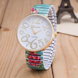 Polshorloges Tencia de Mujer 2022 Koop mode vrouwen elasticiteit bloem krimpen armband quartz polshorloge horloges luxe