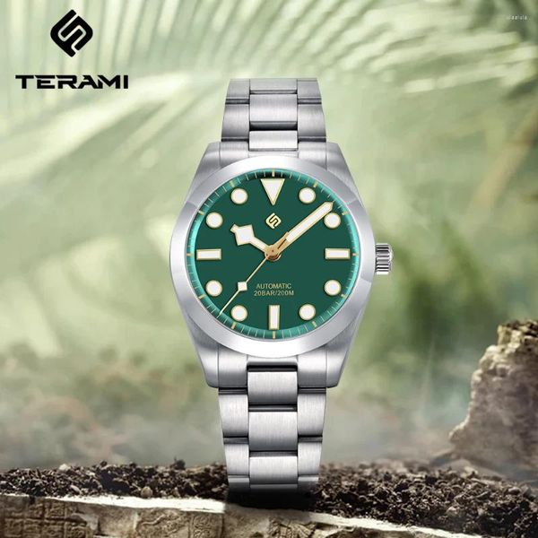 Montre-bracelets Terami Explore les hommes vintage Automatic mécanicale Sapphire Crystal Mens Watches 20bar AR étanche AR revêtement 3c Reloj Hombre