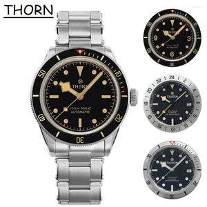 Montre-bracelets Thorn BB58 39 mm montre des mains de flocon de neige vintage NH35 Mouvement automatique Diver Diver Sapphire imperméable C3 Lumineux