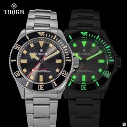 THORN Homage 39 mm titanium horloge voor heren Vintage PT5000 uurwerk Automatisch saffierkristal BGW-9 Superlichtgevend 200 m waterdicht 24329