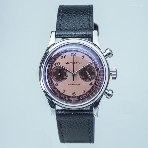 Montres-bracelets Thorn Watch pour hommes 38mm Panda Chronographe Horloge à quartz Mécanisme Bubble Sapphire VK64 Mouvement Montre-bracelet 5Bar Relogio