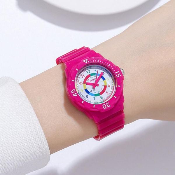 Relojes de pulsera Pantalla de tiempo Ajustable Niños Moda Relojes de cuarzo Regalo Niños Niñas