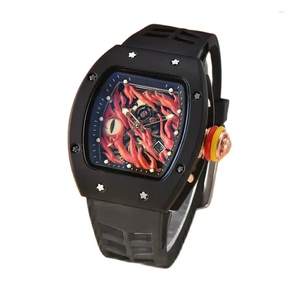 Montres-bracelets Tonneau Hollow Versatile Montre à quartz pour hommes Spot Sports Skeleton