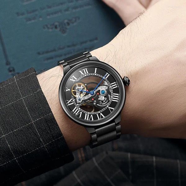 Montre-bracelets Top Brand Fashiondial Skeleton Mécanical Mencys Watchs Sports de luxe imperméables Automatique Male Wrist Wrist Relogie Masculino 2024