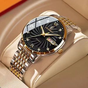 Montres-bracelets Top marque de luxe hommes montres lumineux étanche en acier inoxydable montre à quartz hommes date calendrier affaires montre-bracelet 230727