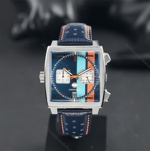 Polshorloges topmerk Men S Quartz Gulf Racing Edition Watch Polshorwatch Luxury Blue Dial Relogios Masculinos 2211287369046