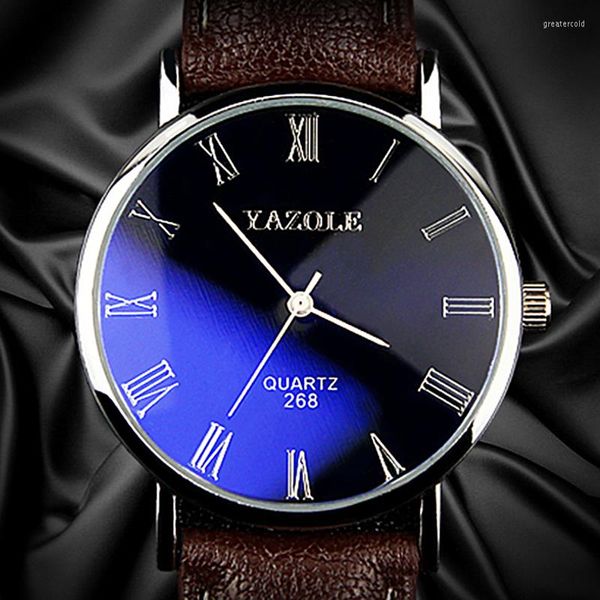 Montres-bracelets Top marque montre pour hommes de luxe verre bleu YAZOLE mode montres hommes horloge Saat Relogio Masculino bracelet Saati