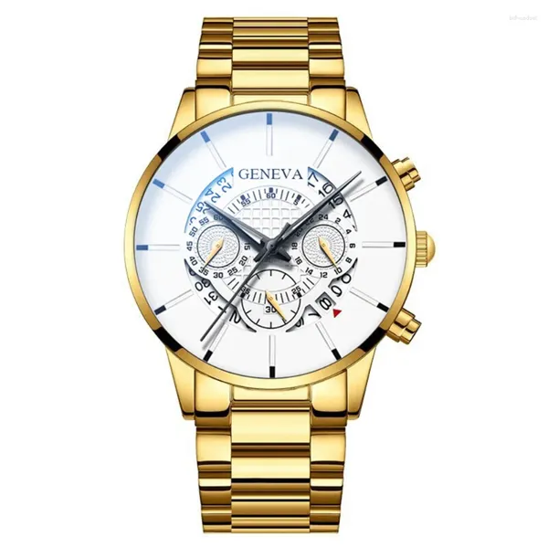 Relojes de pulsera Top Brand Men Watch Reloj de acero inoxidable de alta calidad Botón de lujo Cierre oculto Pulsera de negocios impermeable para hombre