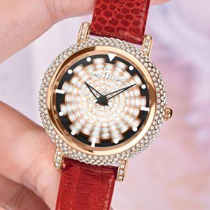 Horloges Topmerk Quartz Luxe Diamond Dress Watches Damesmode lederen band Waterdicht dameshorloge