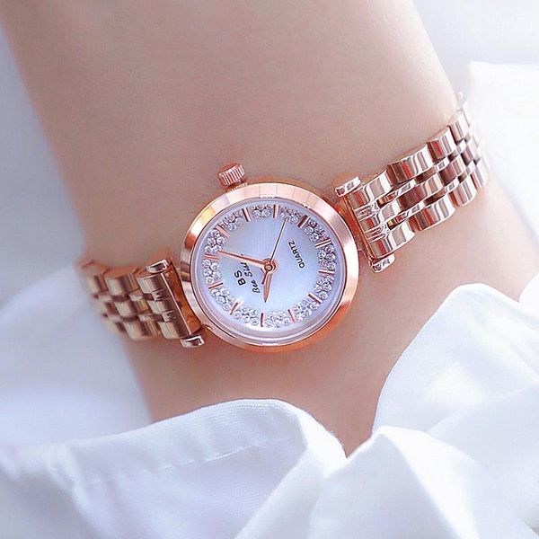 Relojes de pulsera de marca superior con diamantes de imitación INS Wind Heat Sales, reloj de cuarzo con esfera pequeña de acero para mujer, elegante reloj de negocios resistente al agua R