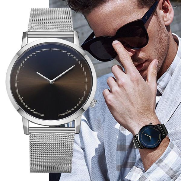 Muñecos de pulsera Top Brand Uitra-Dino Blu-ray Full Steel Watch Men Style Simple Crystal Glass Retro Blue Black Cool Regalo Saati Saati