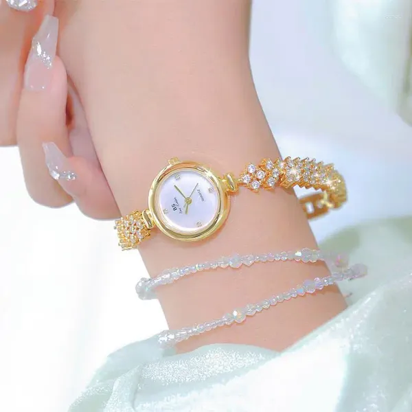 Relojes de pulsera Relojes de mujer de primeras marcas Elegante Diamante de imitación Reloj de pulsera de cuarzo original para mujer Diamante resistente al agua inoxidable