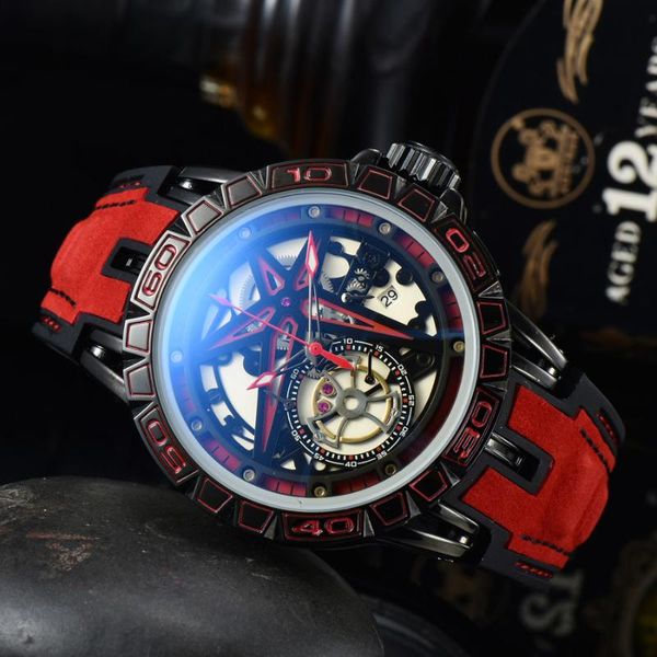 Relojes de pulsera de primeras marcas, relojes de pulsera para hombre, de lujo, de buena calidad, informales, deportivos, con correa de cuero, reloj de cuarzo RD01