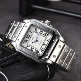 Montre-bracelets Top Custome Original Watches for Men 39 mm Square Date Automatic Date Quartz Steel Strap Test Test Male