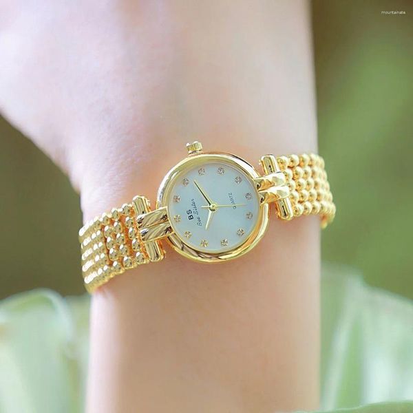 Montre-bracelets Top Golden Ladies Wrist Wistres 2023 Femmes Drop Quartz pour la chronomètre féminin Gol