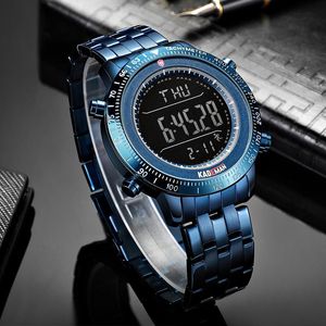 Polshorloges Top Luxury Mens Watches Tech Sport Step Counter Digital Watch Brand Quality 3ATM Full Steel LCD Militaire polshorloge