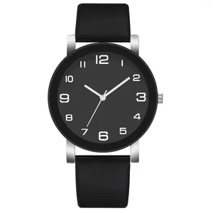 Montre-bracelets Top Men Watch Casual Leather Quartz Watchs pour hommes Simple Round Round Male Male Horloge Gift Montre Homme
