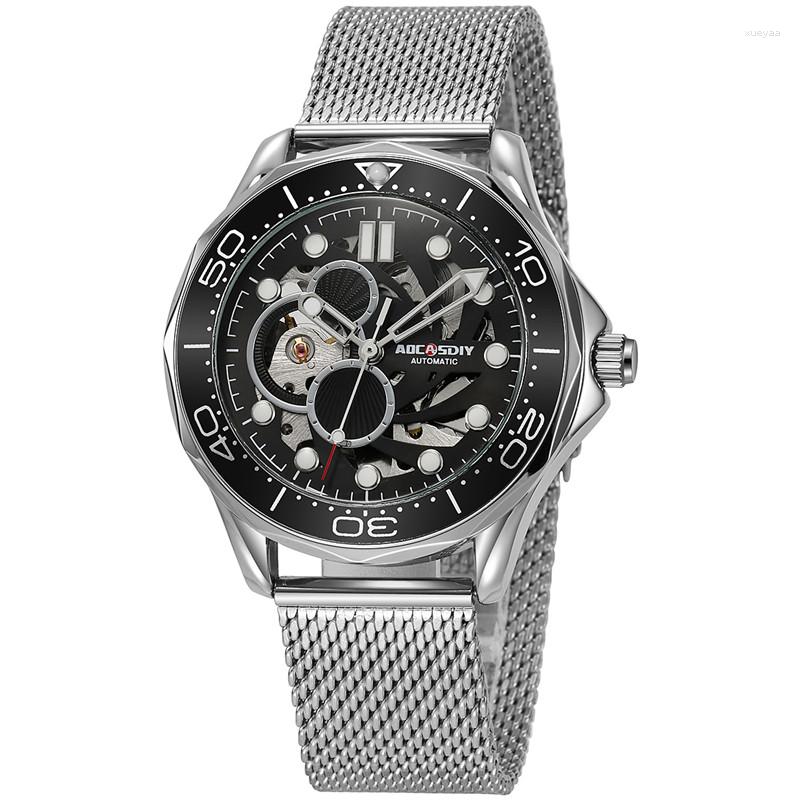 Wristwatches Top Oriental Machinery Male Watch Hollowed Fashion Business Out Waterproof Stainless Steel Classic For Man