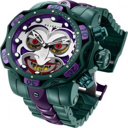 Muñecos de pulsera de alta calidad invicible invicable DC Joker acero inoxidable Cuartzo Mierda Men Fashion Business Wristwatch Reloj Drop 2617