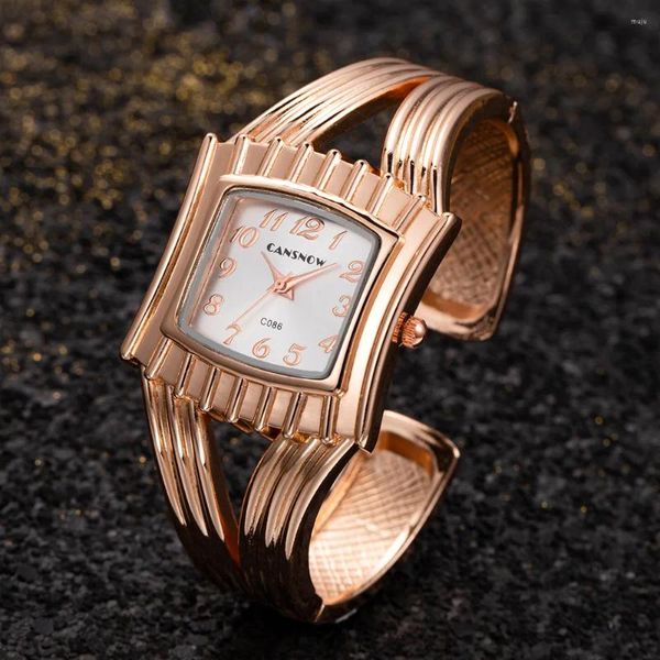 Montres-bracelets Top Rose Gold Femmes Montres Mode Plein Acier Dames Bracelet Bracelet Quartz Montre-Bracelet Robe Élégante Femme Horloge