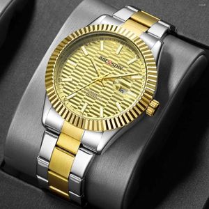 Relojes de pulsera Top Watch Impermeable Negocios Hombres Moda Moda Correa de acero Cuarzo de gama alta